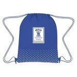Connect The Dots Non-Woven Drawstring Bag - Royal With White