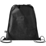 Conserve RPET Non-Woven Drawstring Backpack - Black