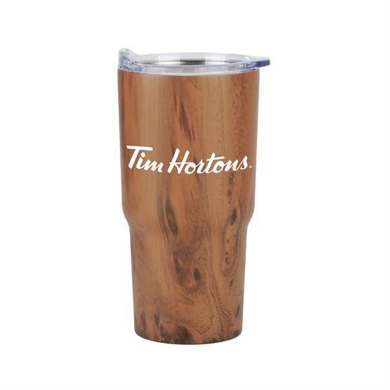 Main Product Image for Contoured 20 oz. Wood Tone Stainless Steel Tumbler