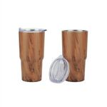 Contoured 20 oz. Wood Tone Stainless Steel Tumbler -  