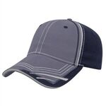 Contrasting Double Piping Cap - Charcoal-gray-navy