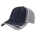 Contrasting Double Piping Cap - Navy-white-gray