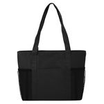 Cooler Tote with Mesh Pockets - Black