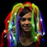 Costume Rainbow LED Light Up Costume Diva Dreads (TM) - Multi Color LED