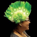 Costume Wig Green Light Up LED Mohawk Costume Wig - Green