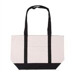 Cotton Canvas Boat Tote - Black