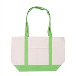 Cotton Canvas Boat Tote - Green-lime