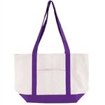 Cotton Canvas Boat Tote - Purple