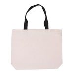 Cotton Canvas Tote with Color Accent Handles - Black