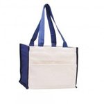 Cotton Gusset Accent Box Tote - Navy Blue