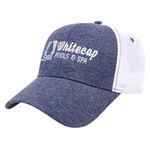 Cotton Jersey Cap with Hi-Tech Mesh Back - Navy Heather/white