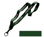 Cotton Lanyard with Metal Crimp & Metal Split-Ring 1" - Forest Green