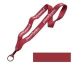 Cotton Lanyard with Metal Crimp & Metal Split-Ring 1" - Red