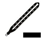 Cotton Lanyard with Plastic Clamshell & O-Ring 1" - Black