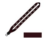 Cotton Lanyard with Plastic Clamshell & O-Ring 1" - Burgundy