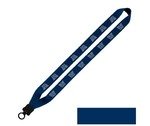 Cotton Lanyard with Plastic Clamshell & O-Ring 1" - Electric Blue