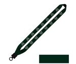 Cotton Lanyard with Plastic Clamshell & O-Ring 1" - Forest Green