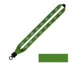 Cotton Lanyard with Plastic Clamshell & O-Ring 1" - Lime Green