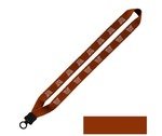 Cotton Lanyard with Plastic Clamshell & O-Ring 1" - Orange