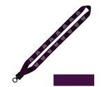 Cotton Lanyard with Plastic Clamshell & O-Ring 1" - Purple