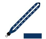 Cotton Lanyard with Plastic Clamshell & O-Ring 1" - Royal Blue
