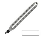 Cotton Lanyard with Plastic Clamshell & O-Ring 1" - White