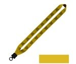 Cotton Lanyard with Plastic Clamshell & O-Ring 1" - Yellow