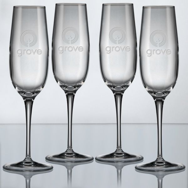 Main Product Image for Champagne Glass Custom Etched Crescendo - Set Of 4 8 Oz