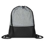 Crosshatch Heather Drawstring Backpack - Heather Gray