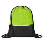 Crosshatch Heather Drawstring Backpack - Heather Green-lime