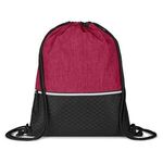 Crosshatch Heather Drawstring Backpack - Heather Red