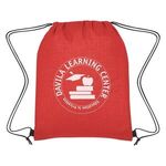 Crosshatch Non-Woven Drawstring Bag - Red