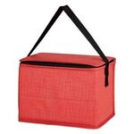 Crosshatch Non-Woven Lunch Bag - Red