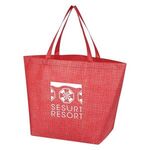 Crosshatch Non-Woven Tote Bag - Red