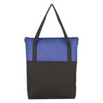 Crosshatch Non-Woven Zippered Tote Bag - Blue
