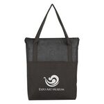 Crosshatch Non-Woven Zippered Tote Bag - Charcoal