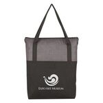 Crosshatch Non-Woven Zippered Tote Bag - Silver