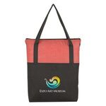 Crosshatch Non-Woven Zippered Tote Bag -  