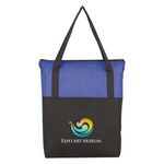 Crosshatch Non-Woven Zippered Tote Bag -  