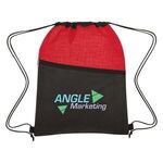 Crosshatch Two-Tone Non-Woven Drawstring Bag