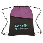 Crosshatch Two-Tone Non-Woven Drawstring Bag