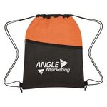 Crosshatch Two-Tone Non-Woven Drawstring Bag