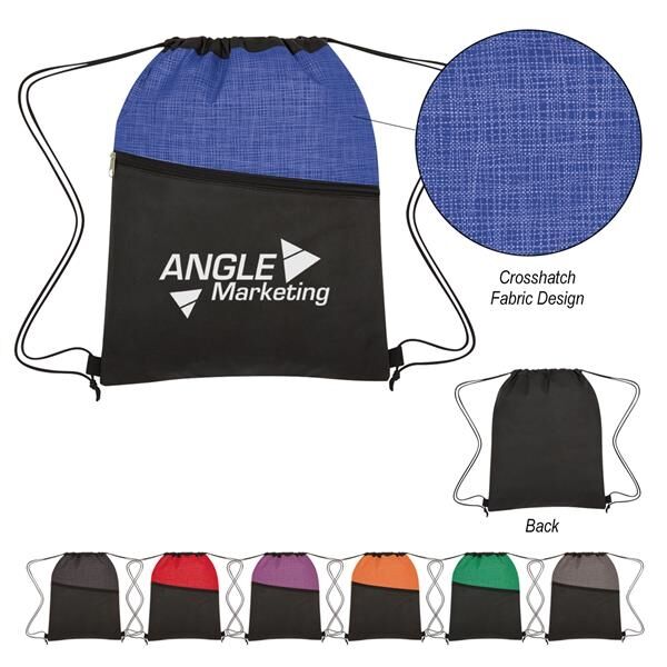 Main Product Image for Crosshatch Two-Tone Non-Woven Drawstring Bag