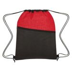 Crosshatch Two-Tone Non-Woven Drawstring Bag