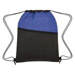 Crosshatch Two-Tone Non-Woven Drawstring Bag