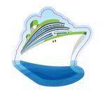 Cruise Ship Shape Full Color Magnet - Multi Color