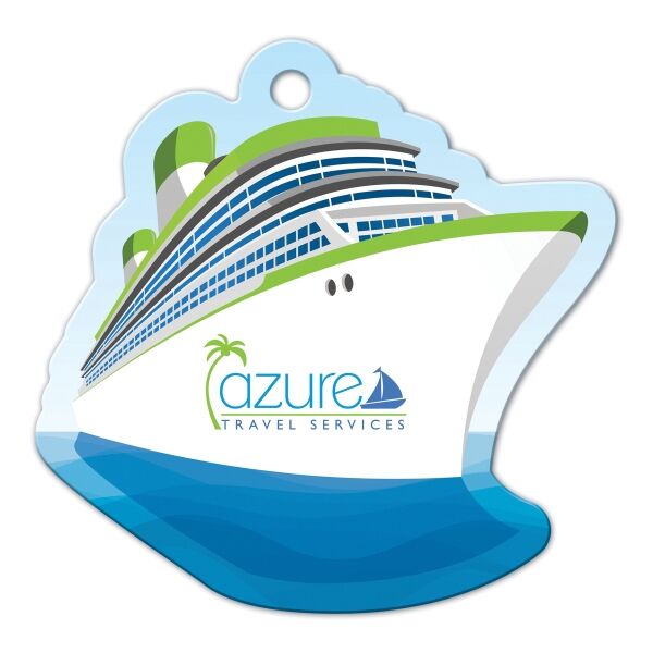 Main Product Image for Custom Printed Cruise Ship Shaped Luggage Tag