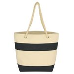 Cruising Tote Bag With Rope Handles - Natural With Black