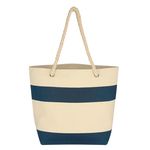 Cruising Tote Bag With Rope Handles - Natural With Navy