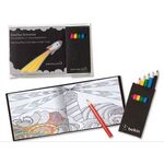 Buy Black Custom Cover Adult Coloring Books & 6-Color Pencils